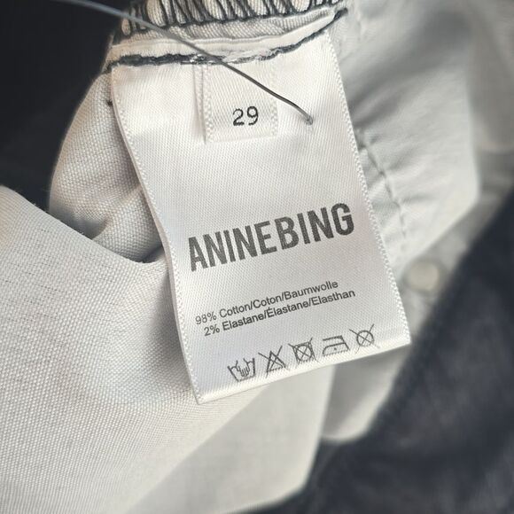 Anine Bing -1117 Black Skinny Jeans Mid Rise Women's Size 29 - Picture 6 of 10
